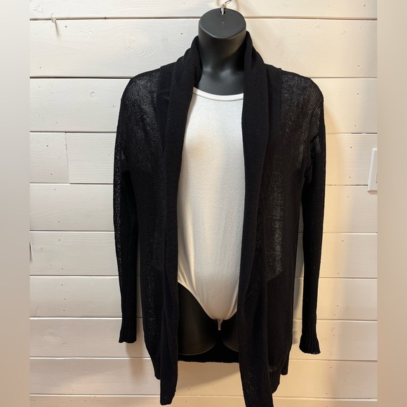 SARAH PACINI – Black Open-Front Knit Cardigan – One Size - Picture 1 of 16